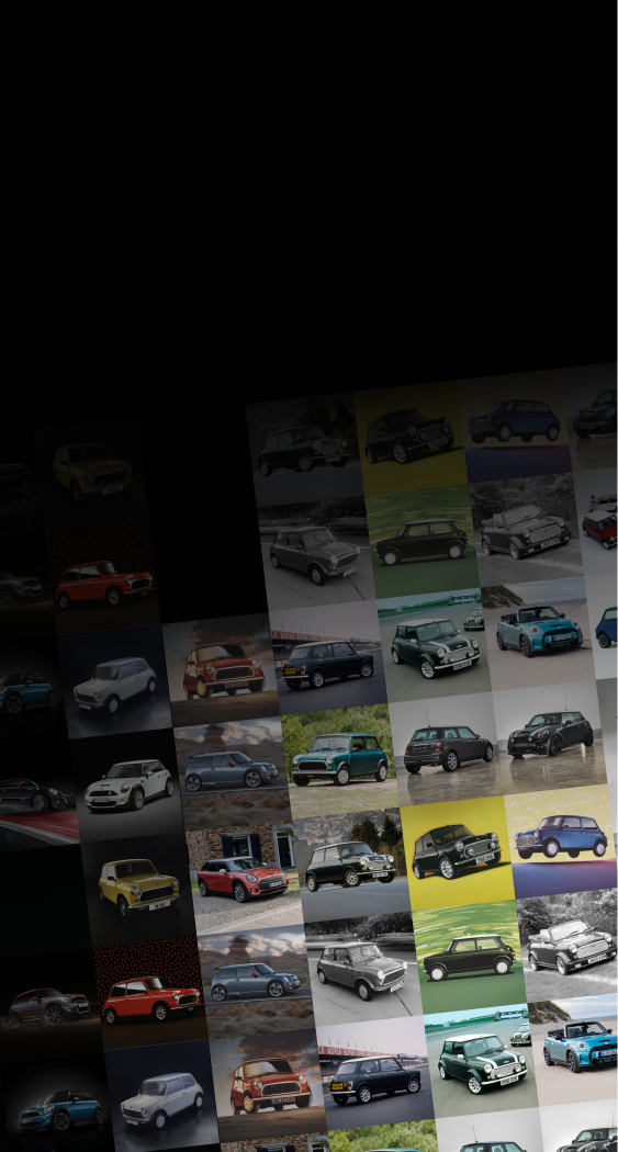 A grid featuring dozens of special edition MINIs throughout the years.