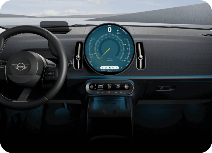 2026 MINI Countryman interior featuring 9.4-inch circular OLED display